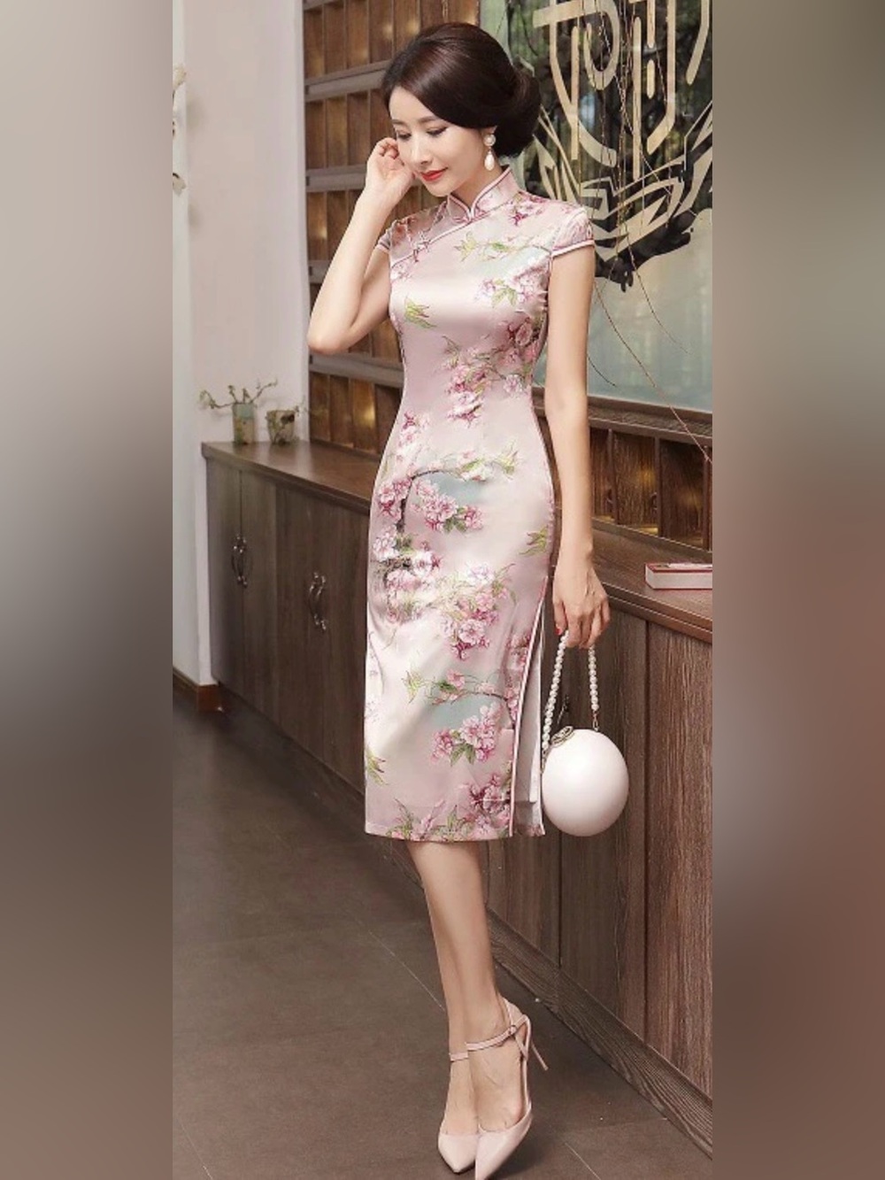 Xiuniung Pink Romance Cheongsam Dress - Pink. Size M